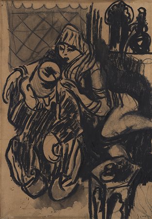 Mario Sironi (Sassari 1885 - Milano 1961)"Bozzetto per illustrazione" 1916...