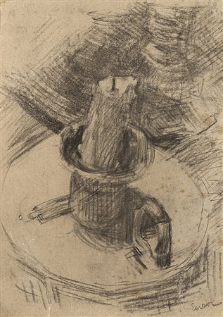 James Ensor (Ostenda 1860 - 1949)"Le bougeoir" 1880 circamatita su cartacm...