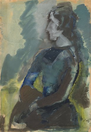 Mario Sironi (Sassari 1885 - Milano 1961)"Figura femminile" metà anni...