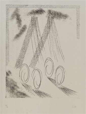 MELOTTI FAUSTO (1901 - 1986) Senza titolo Acquaforte, es. 15/30 31 x 24,5 cm...