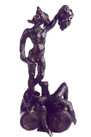 SALVADOR DALI' Scultura in bronzo patinato "Perseo" fusione a cera persa cm...