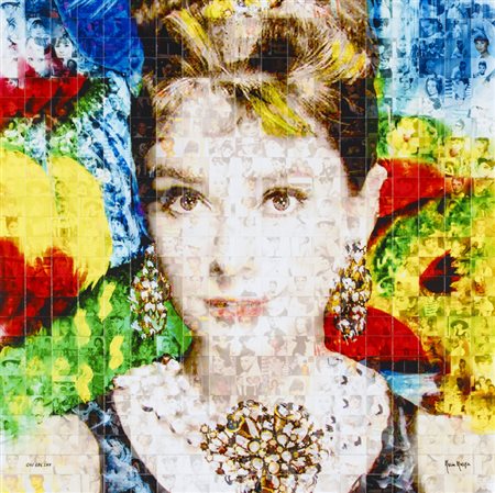MARIA MURGIA (1935)Omaggio a Audrey Hepburn, 2018Fotomosaico digitalecm...