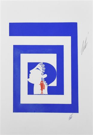 Erté Bleu et Rouge serigrafia, cm 35x50 50 es. eseguita nel 1967