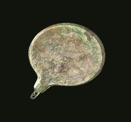 SPECCHIO ETRUSCO DATAZIONE: IV-III sec. a. C. MATERIA E TECNICA: bronzo fuso,...
