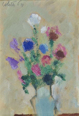 Nando Coletti 1907-1979 "Mazzo di fiori" cm. 17x11 - olio su cartone Firmato...