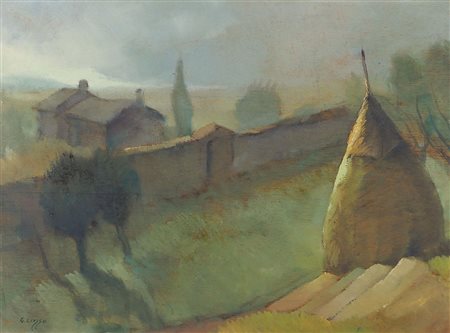 Bepi Liusso 1911-1993 "Mattino d'ottobre" cm. 40x55 - olio su tavola Firmato...