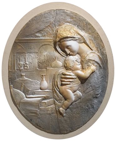 ELVIO MARCHIONNI Maternità, 2010 bassorilievo dipinto esemplare 2/9 cm 76x64