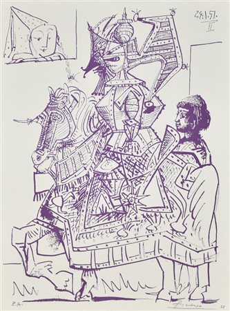 Picasso Pablo Senza titolo litografia su carta, cm 73x51 esemplare E.A. sul...