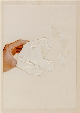 GIULIO PAOLINI (1940) Senza titolo 1974 Collage su carta 47,6 x 34,3 cm Opera...