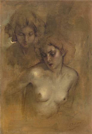 Enrico Felisari (Castelleone 1897 - 1981)"Studio per figure femminili"...