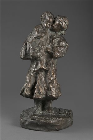 Ettore Archinti (Lodi 1878 - Germania 1944)"Mammina" scultura in bronzo (h cm...