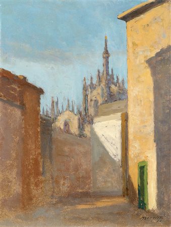 Mario Borgiotti (Livorno 1906 - Firenze 1977)"Luci e ombre sul Duomo"...