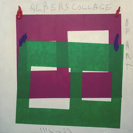 Aldo Mondino Albers college of Art olio su tela del 1973 80x80 archivio...