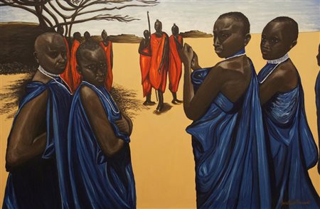 FABIANA MACALUSO Villaggio Masai, 2018 olio su tela cm 120x80
