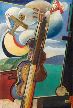 Giulio D'Anna (Villarosa 1908 - Messina 1978)"La finestra del musicista" 1929...