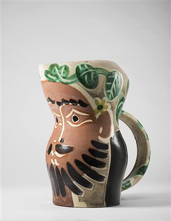 Pablo Picasso (Malaga 1881 - Mougins 1973)"Le barbu" 1953brocca in ceramica...