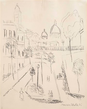 Maurice Utrillo (1833-1955), Senza titolo matita su carta, cm 40,5x32 firmato...