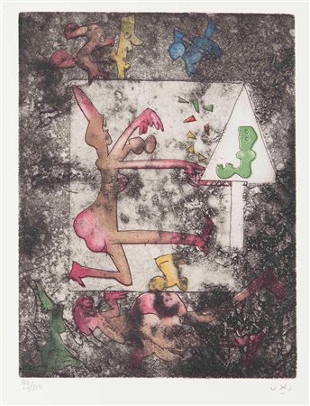 Lotto composto da 7 litografie ed incisioni, - André Daffon incisione su...