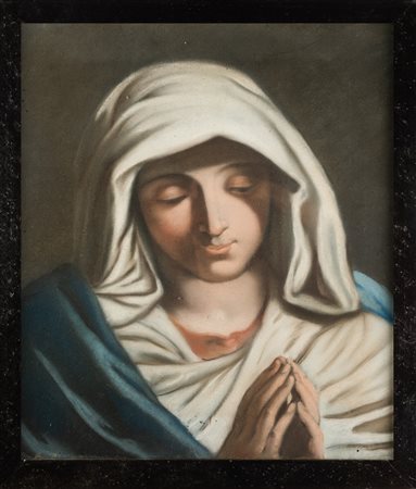 ARTISTA DEL XVIII SECOLO Madonna in preghiera. Pastelli su carta. Cm 44,00 x...