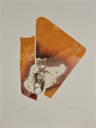 Hervè Bourdin COMPOSIZIONE litografia a rilievo, cm 65,5x50 esemplare 27 su...