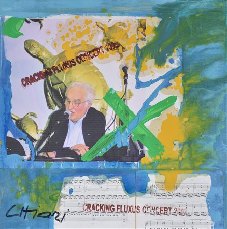 Giuseppe Chiari Cracking Fluxus Concert 2002 tecnica mista e collage su...