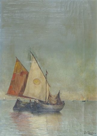 F. Zennaro Lotto di 2 opere ad olio raffiguranti marine, cm. 31x23,...