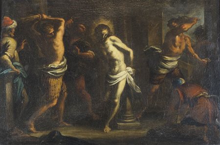 Maestro del XVII secolo "Flagellazione di Cristo" cm. 50x75 - olio su tela...