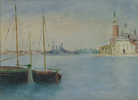 LILLONI UMBERTO (1898 - 1980) Venezia. 1946. Olio su tela . Cm 40,00 x 30,00....