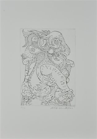 Arturo Carmassi SENZA TITOLO incisione su carta, cm 50x35 (lastra cm 25x17,5)...