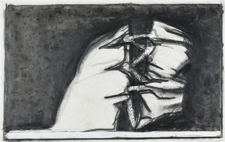Alberto Ghinzani COMPOSIZIONE tecnica mista su carta, cm 50x70 circa