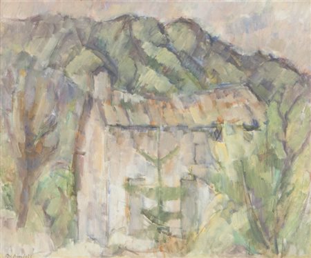 CRISTOFORO DE AMICIS (1902-1987) Paesaggio a Caldè 1963olio su tela cm...
