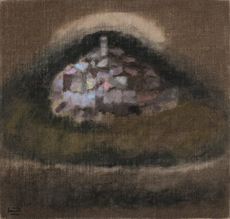 PIERO MOSTI (1941)Paesaggio a composizione tonale, 1994Olio su telacm...