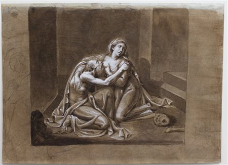 GIOVANNI FONTANA (Genova 1795-1845) "Carità romana" Inchiostro a penna ed...