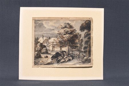 JACQUES D'ARTHOIS (Bruxelles 1613 - 1686) cerchia di "Paesaggio con case"...