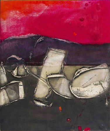 MARIO PUCCIARELLI (1928 - 2014) Sunset 1988 Tecnica mista su tela 60 x 55,5...