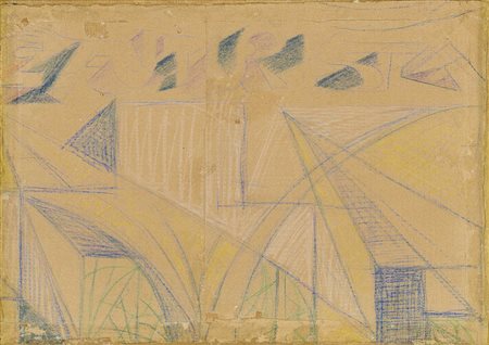 GIACOMO BALLA (1871 - 1958) Disegno per manifesto 1923 Pastelli su carta...