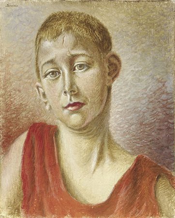 Alberto Savinio, Atene 1891 - Roma 1952, Testa di bambino, (1932), Tempera su...