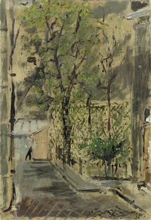 Filippo de Pisis, Ferrara 1896 - Milano 1956, Scorcio di Parigi, 1932, Olio...