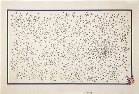 Edward Ruscha (Omaha 1937)"Flies and Frog" 1969litografia a coloricm...