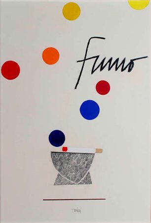 EMILIO TADINI Milano 1927 – 2002 FUMO, 1976 tempera su carta, cm 72x50....