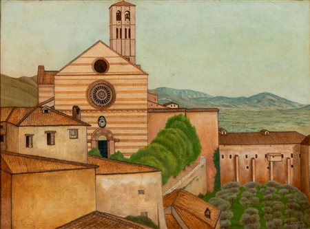 Riccardo Francalancia (1886 - 1965) Santa Chiara, 1929 olio su tela, cm 42x58...