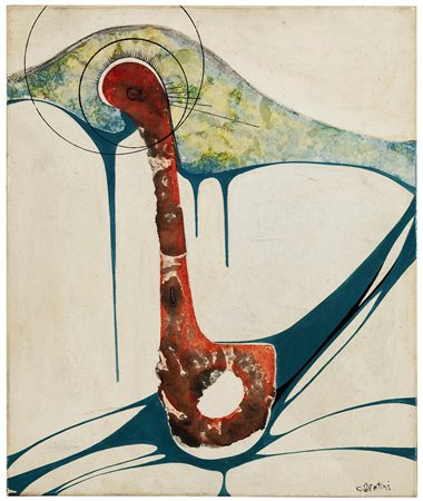Gianni Bertini (1922-2010) Composizione, 1951 olio su tela, cm 55x46 firmato...