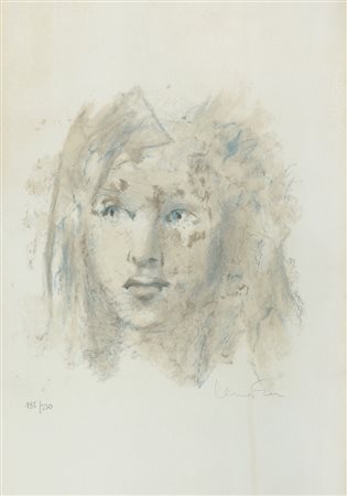 Leonor Fini Buenos Aires 1908-Parigi 1996 "Volto femminile" cm. 55x35 -...