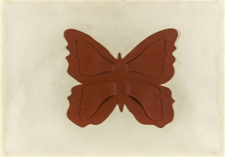MARIO CEROLI (1938) Farfalla 1970 Multiplo in cuoio, es. 69/99 76 x 106 cm...
