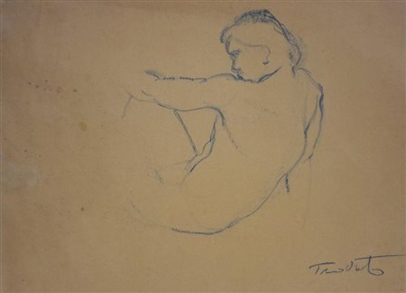 Trovato Sebastiano Nudo matita su carta, cm 38x50 sul fronte: firma