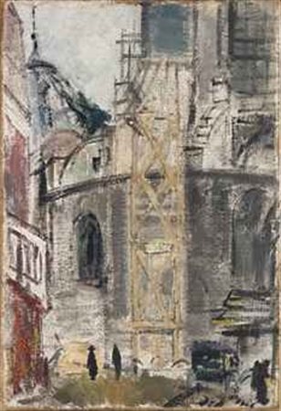 Filippo De Pisis (1896-1958) Strada di Parigi datato e firmato 31 De Pisis...