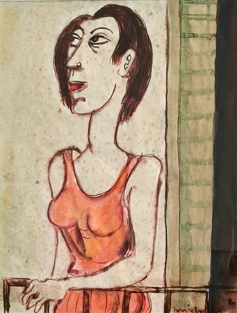 Giuseppe Migneco, Figura femminile al balcone