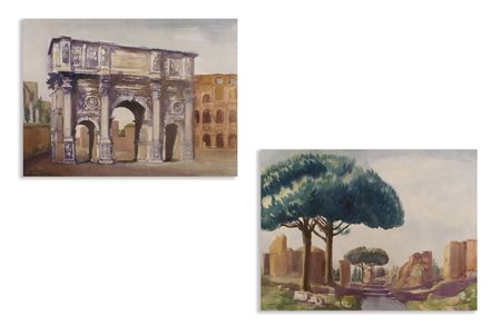 ALBERT COEN Stati Uniti 1924 Arco di Costantino - Veduta dell'Appia Antica,...