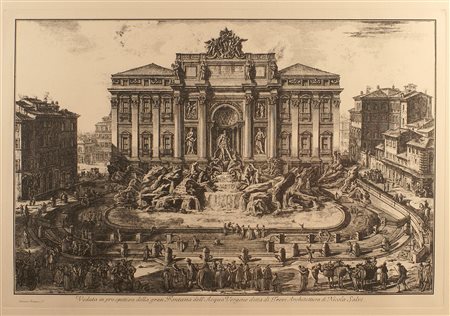 FRANCESCO PIRANESI Roma 1758 - Parigi 1810 Veduta della Fontana di Trevi...