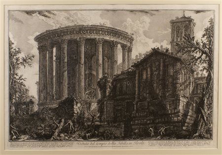 GIOVAN BATTISTA PIRANESI Mogliano Veneto 1720 - Roma 1778 Veduta del tempio...
